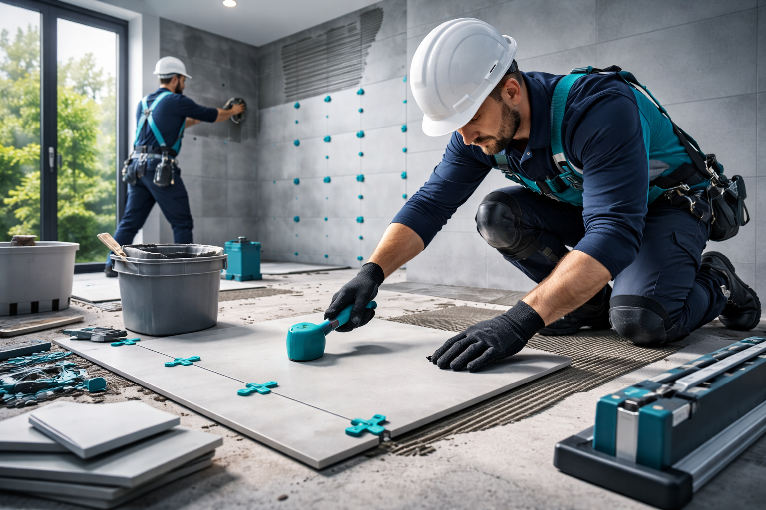 Tiling work